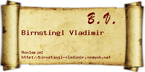 Birnstingl Vladimir névjegykártya